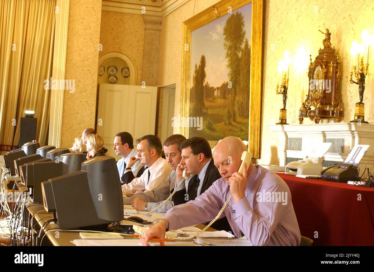 File photo dated 3/4/2002 of the cinema in Buckingham Palace, that was used by palace staff, assisted by military personnel as an operations centre to coordinate arrangements for the Queen Mother's funeral. Issue date: Thursday September 8, 2022. Stock Photo