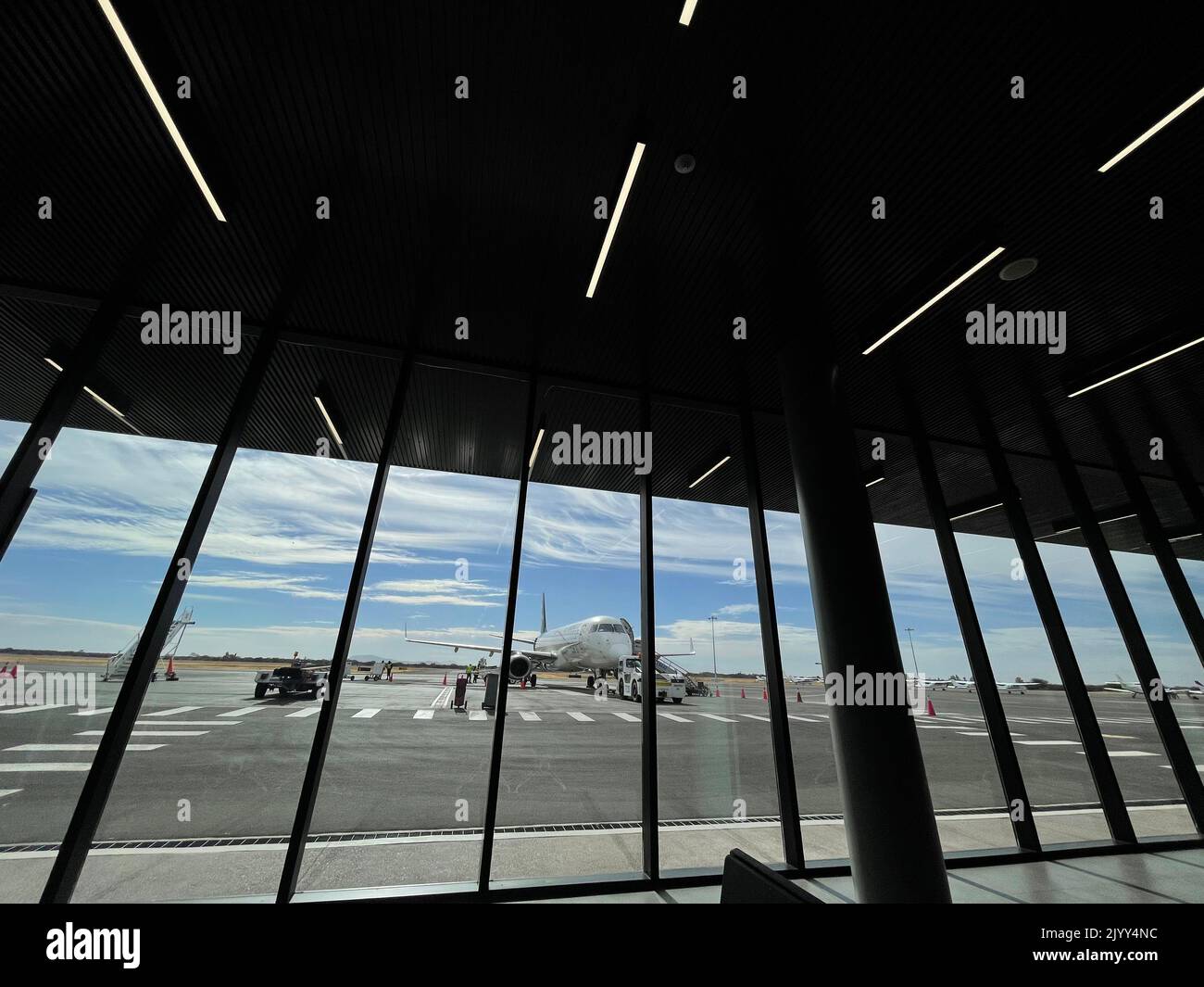 Stained glass or windows and boarding balance lighting and general view