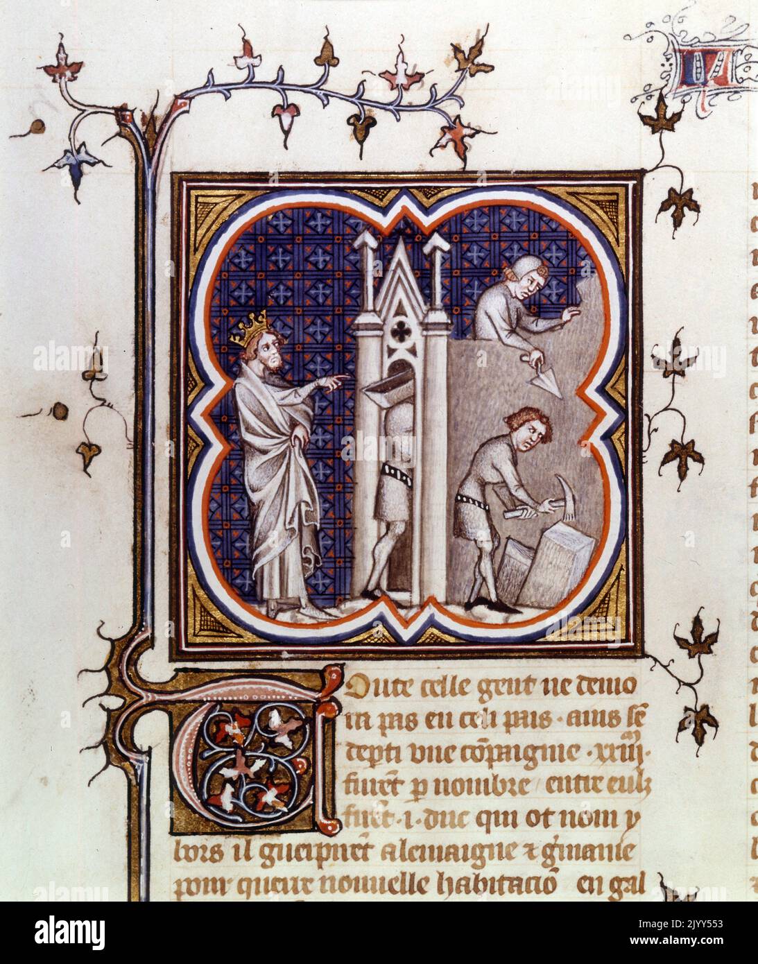 FROM A NOTED MISSAL IN LATIN  A LARGE ILLUMINATED VELLUM MANUSCRIPT LEAF  WITH GLITTERING