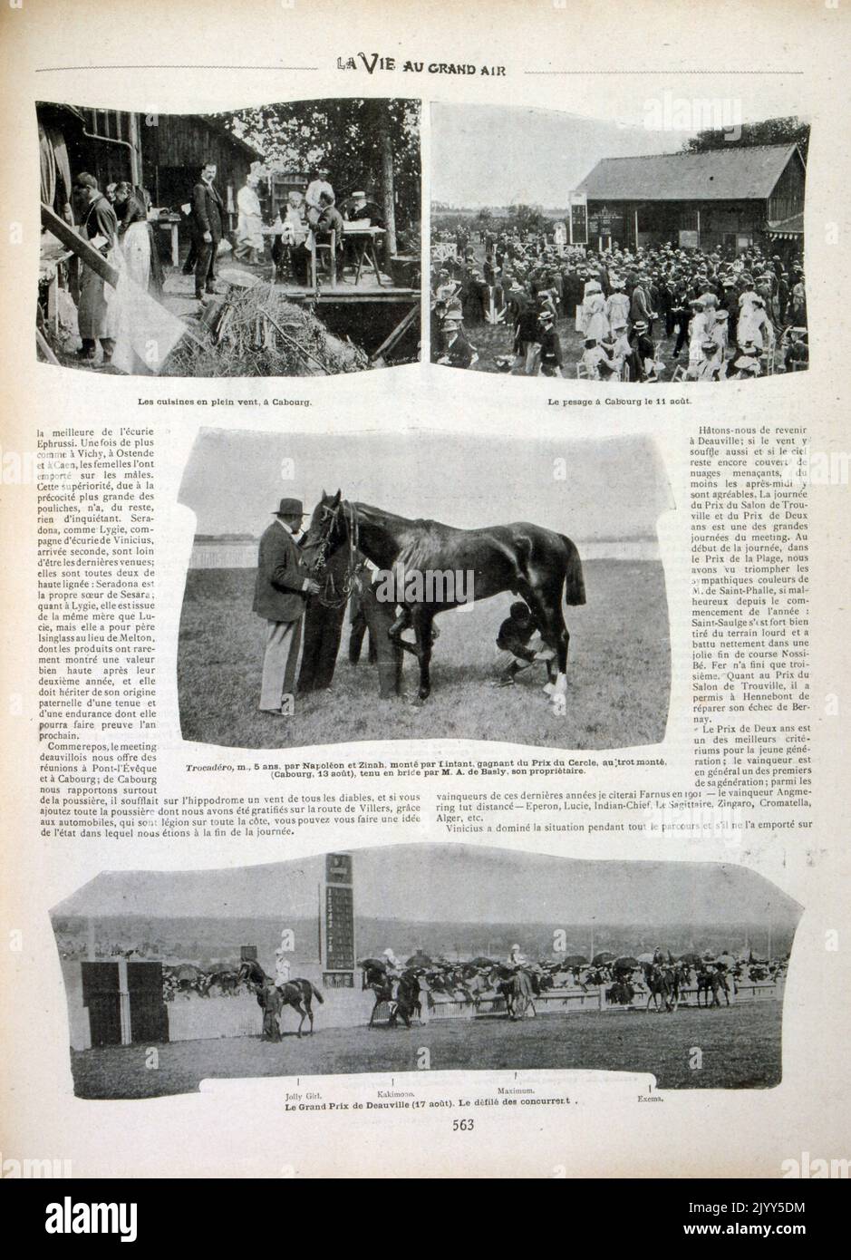 Vintage photographs depicting aspects of French Horseracing in 1902 Stock Photo