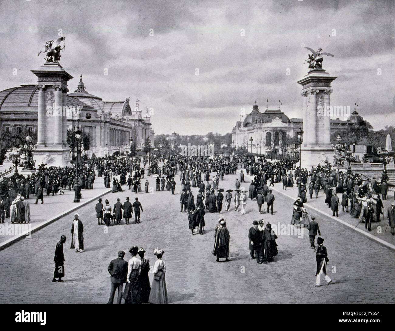 Painting entitled 'The Avenue Nicholas II' depicting the Grand Palace. Stock Photo