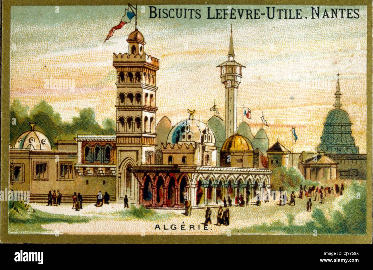 Image of the Lefevre-Utile Biscuit Factory in Nantes; commemorative image of Algeria. Stock Photo