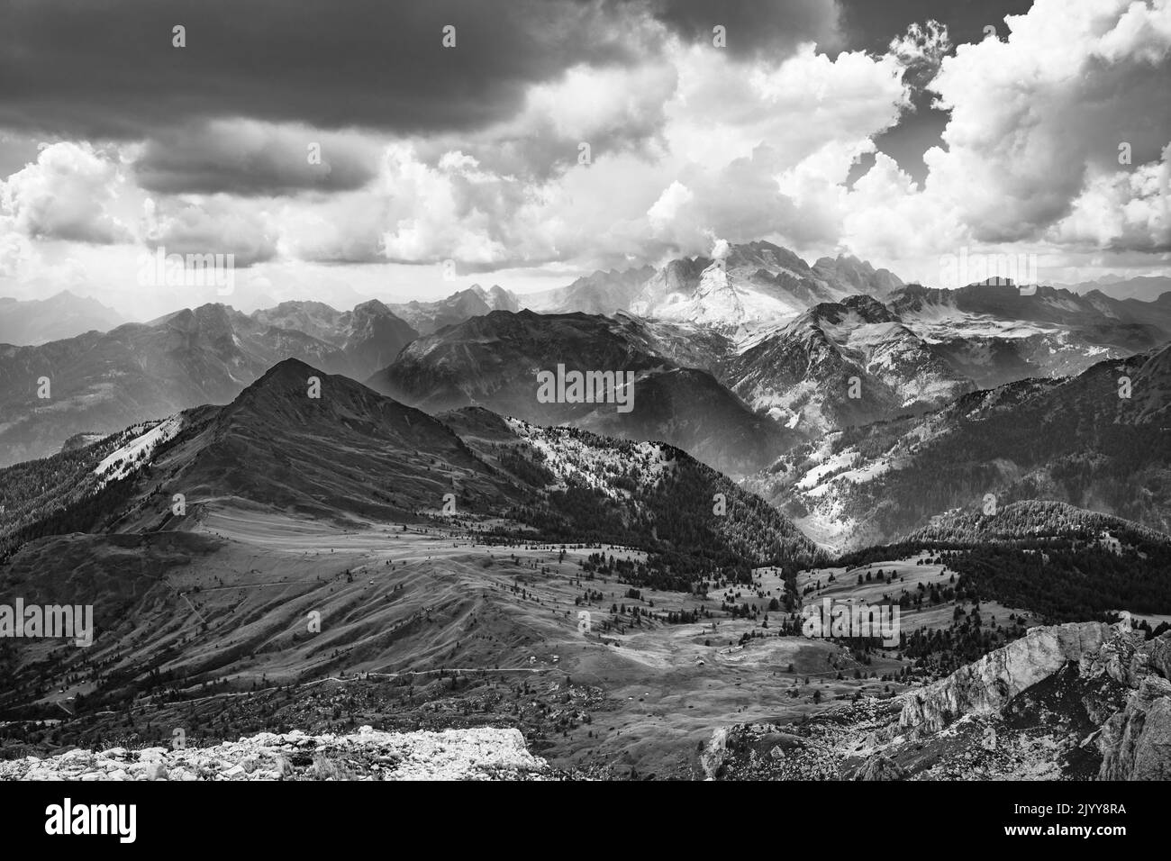 Panoramic view alps mountain Black and White Stock Photos & Images - Alamy