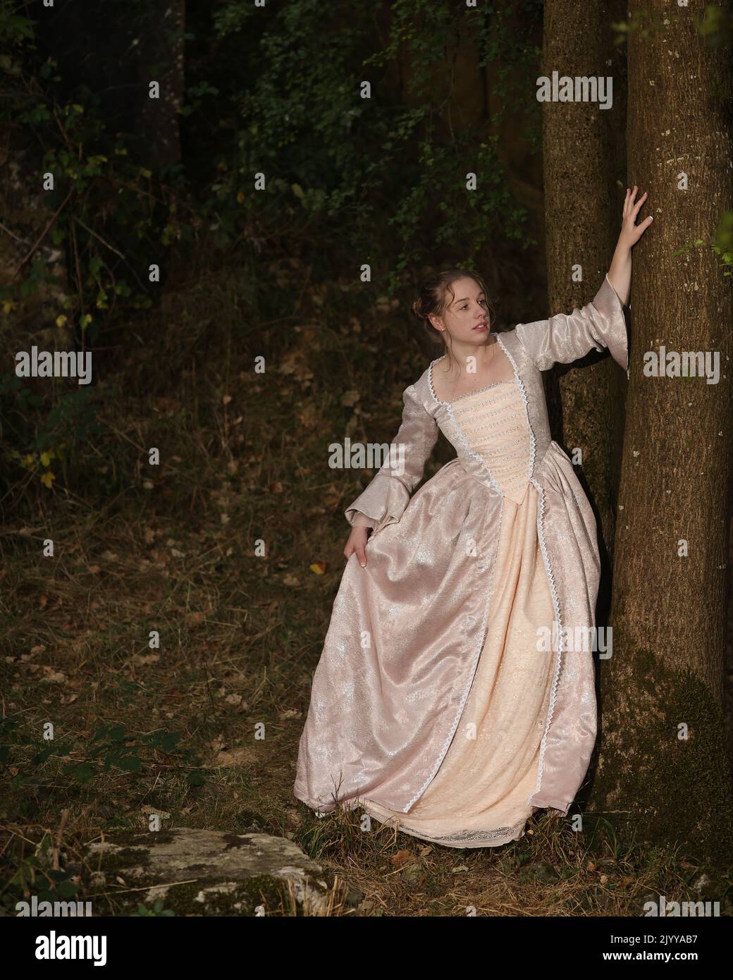 September 2022 Young woman in period costume suitable for romantic