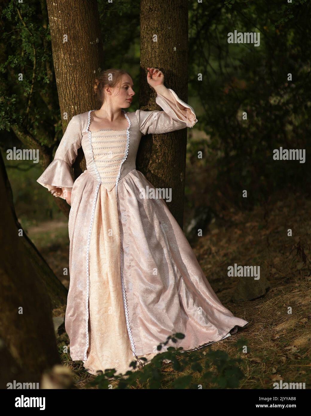 September 2022 Young woman in period costume suitable for romantic