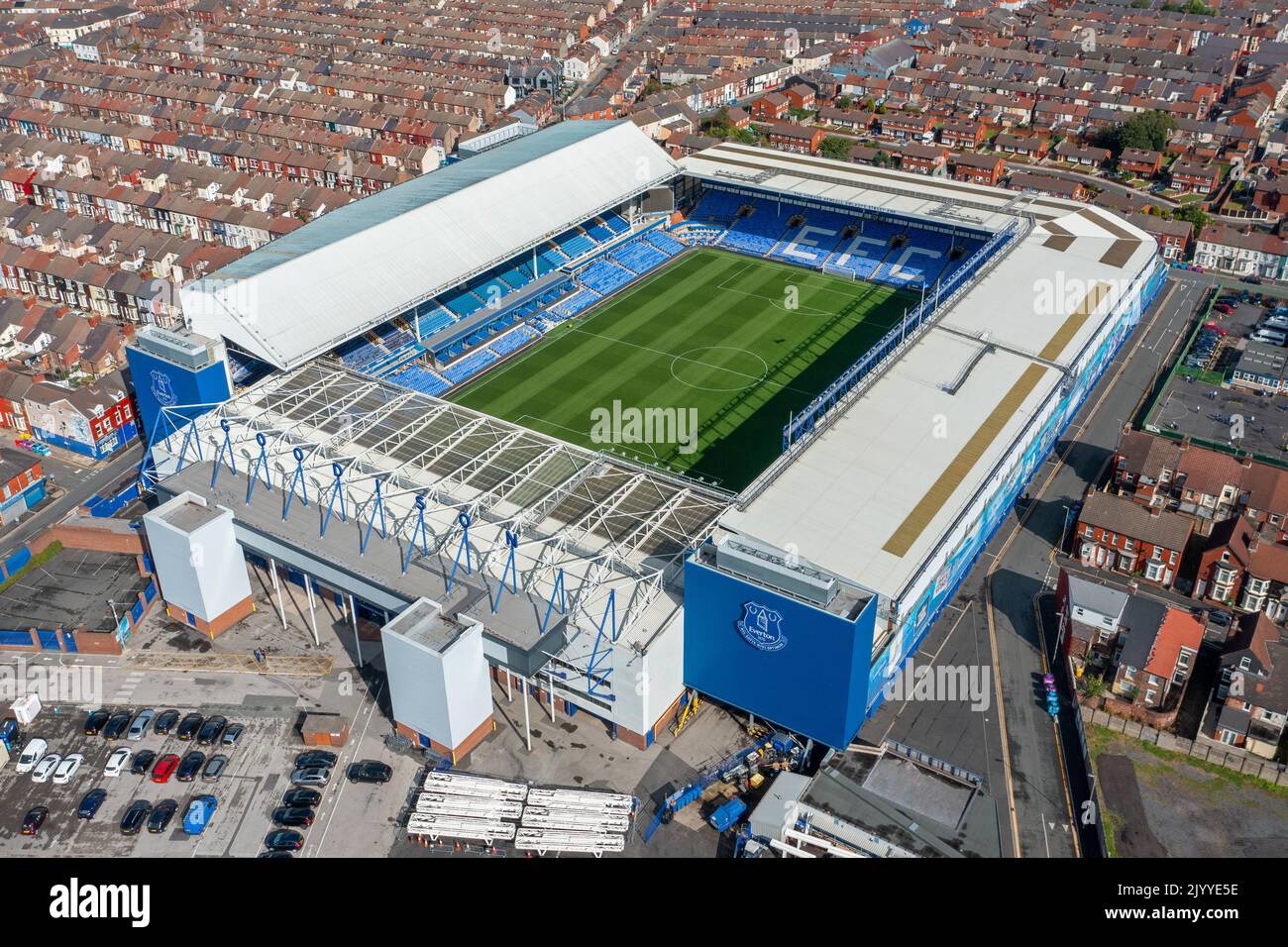 Everton Football Club, Goodison Park Aerial Image. 7th September 2022 Stock Photo