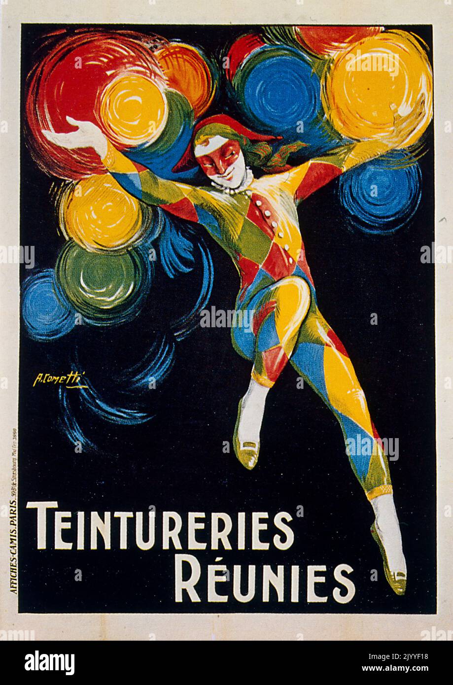 Coloured poster advertising paints for colour manufacturers 'Reunite'. Stock Photo