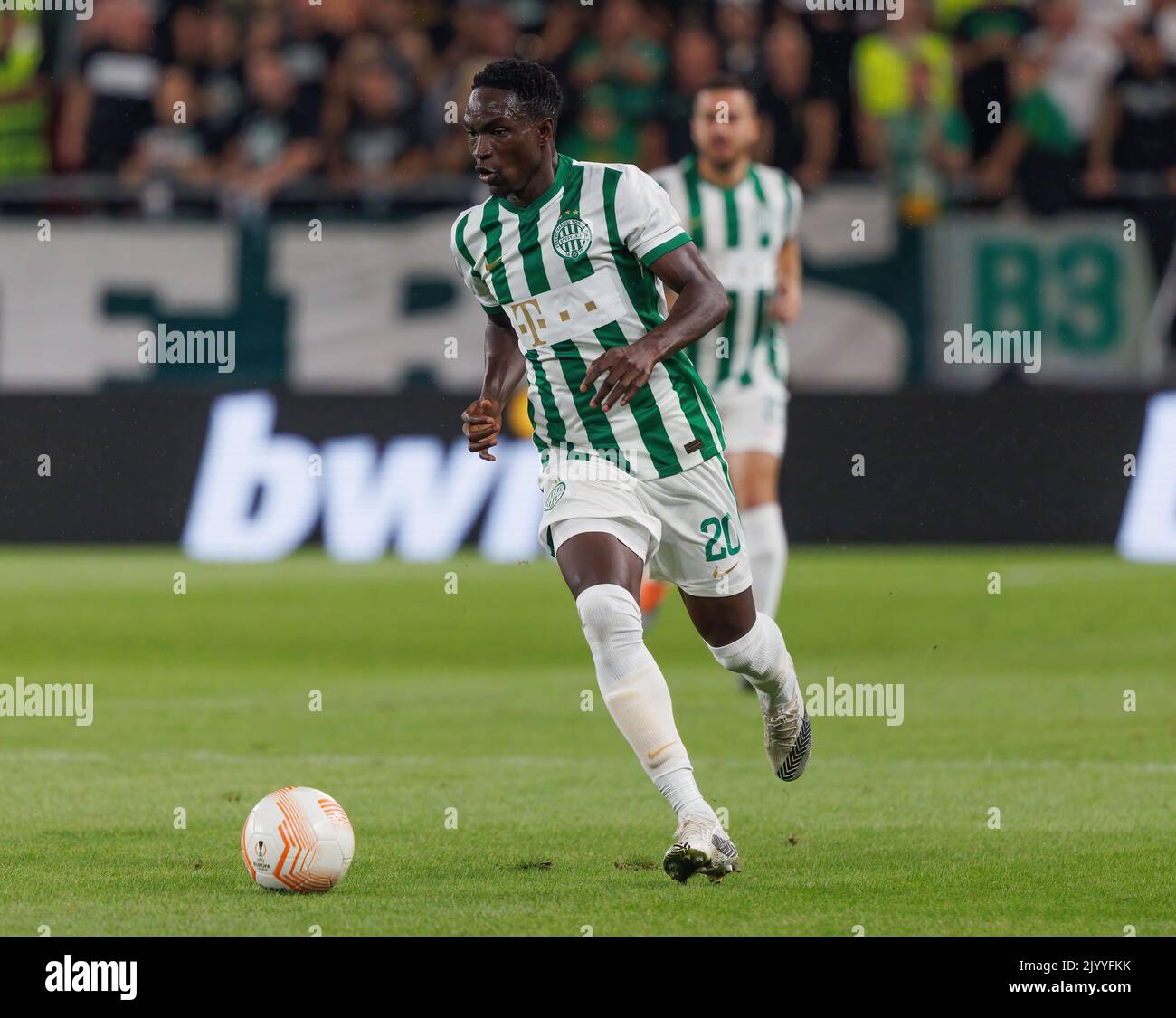 BUDAPEST, HUNGARY - JULY 13: Adama Traore of Ferencvarosi TC scores during  the UEFA Champions League 2022/23 First Qualifying Round Second Leg match  between Ferencvarosi TC and FC Tobol at Ferencvaros Stadium