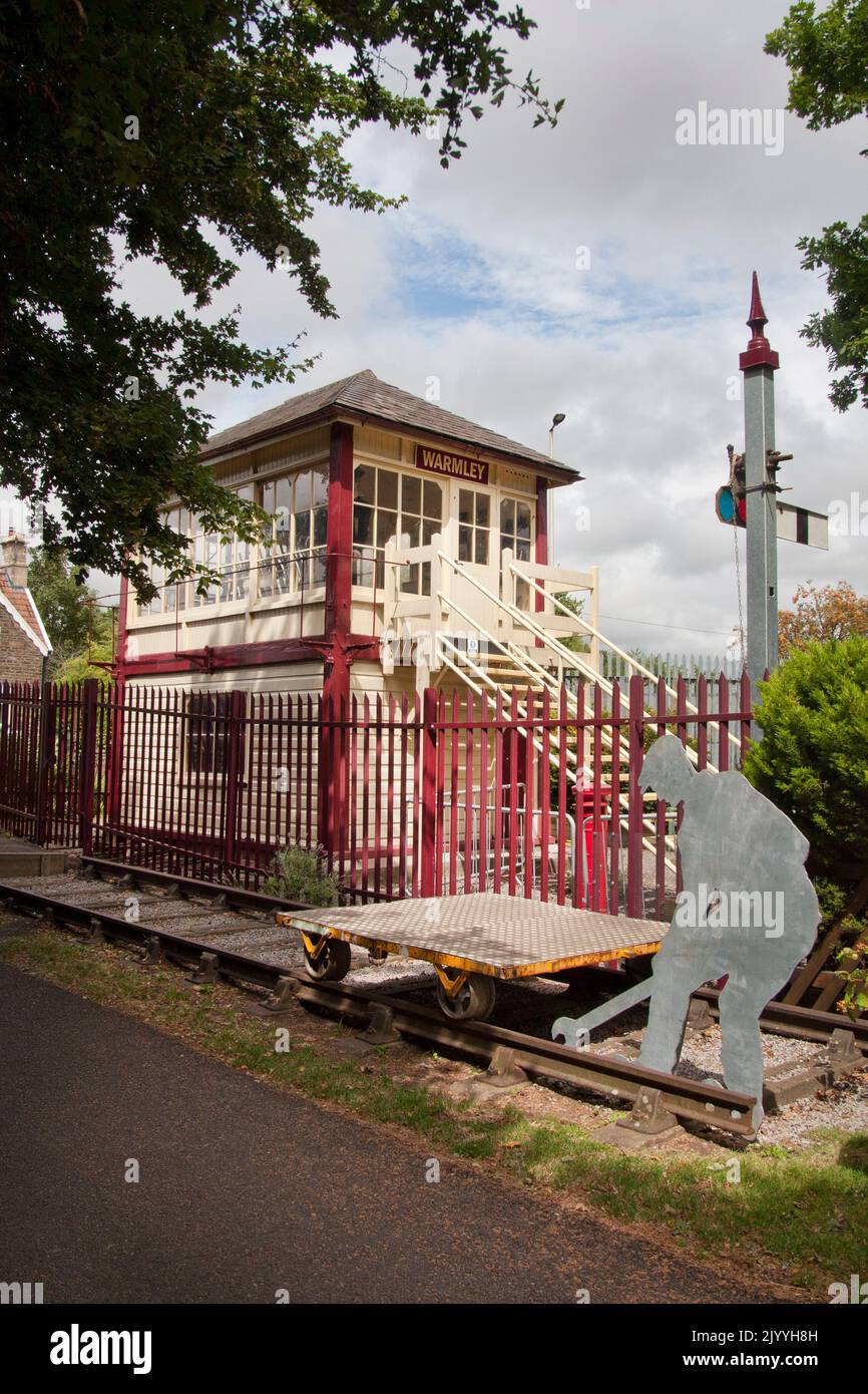 the old signal box, Warmley station, Bristol, Glloucestershire, England Stock Photo