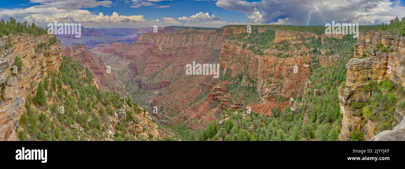 Grand Canyon Arizona east of Grandview Point during the 2022 Monsoon season. Stock Photo
