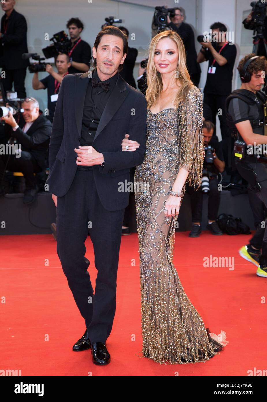 VENICE, ITALY. September 8, 2022: Adrien Brody & Georgina Chapman at
