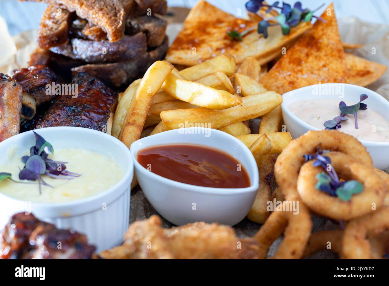 Fried Types a set of different types of products fried together, French fries ...