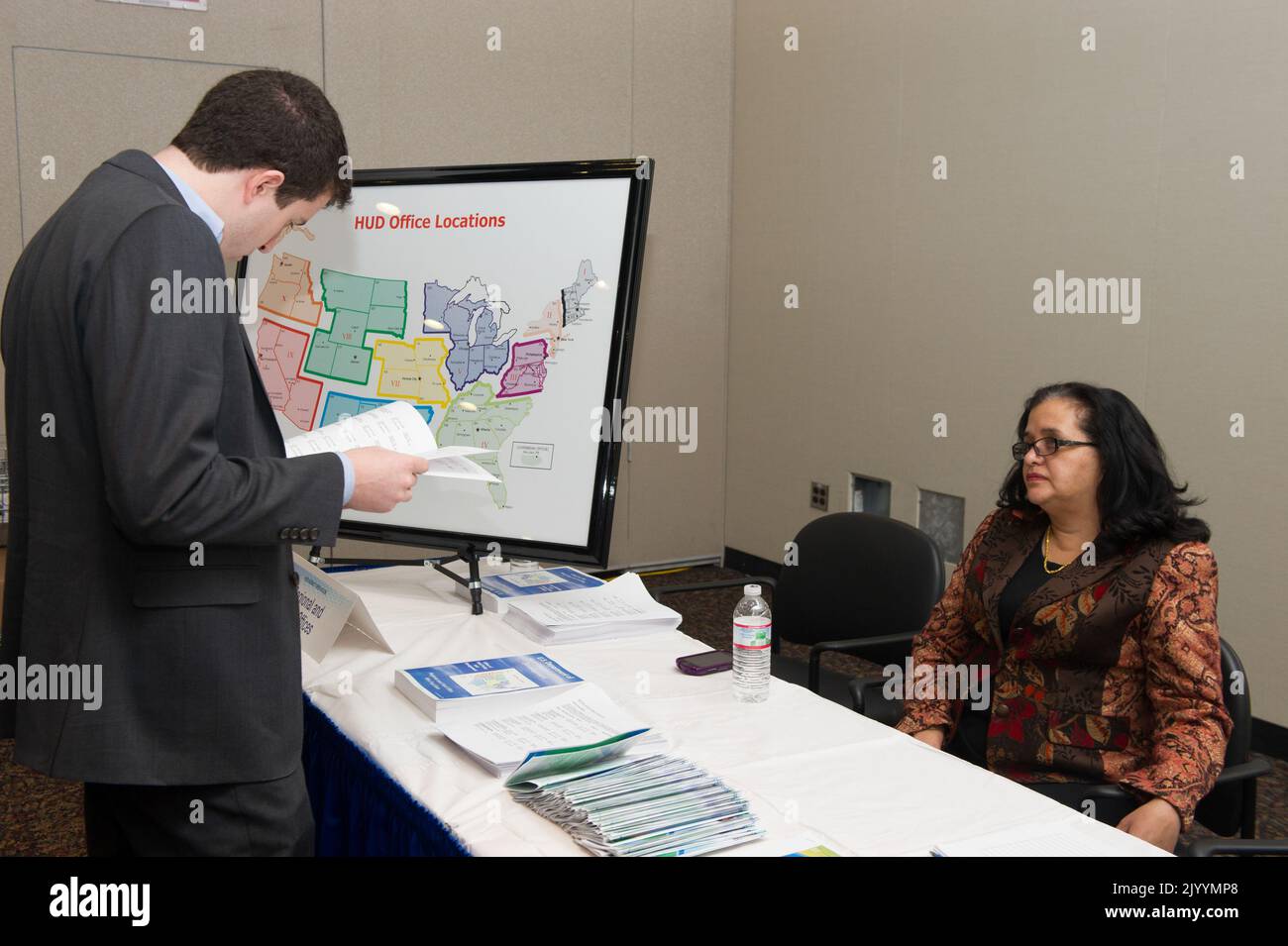 Office informational displays, representatives at HUD Open House event ...