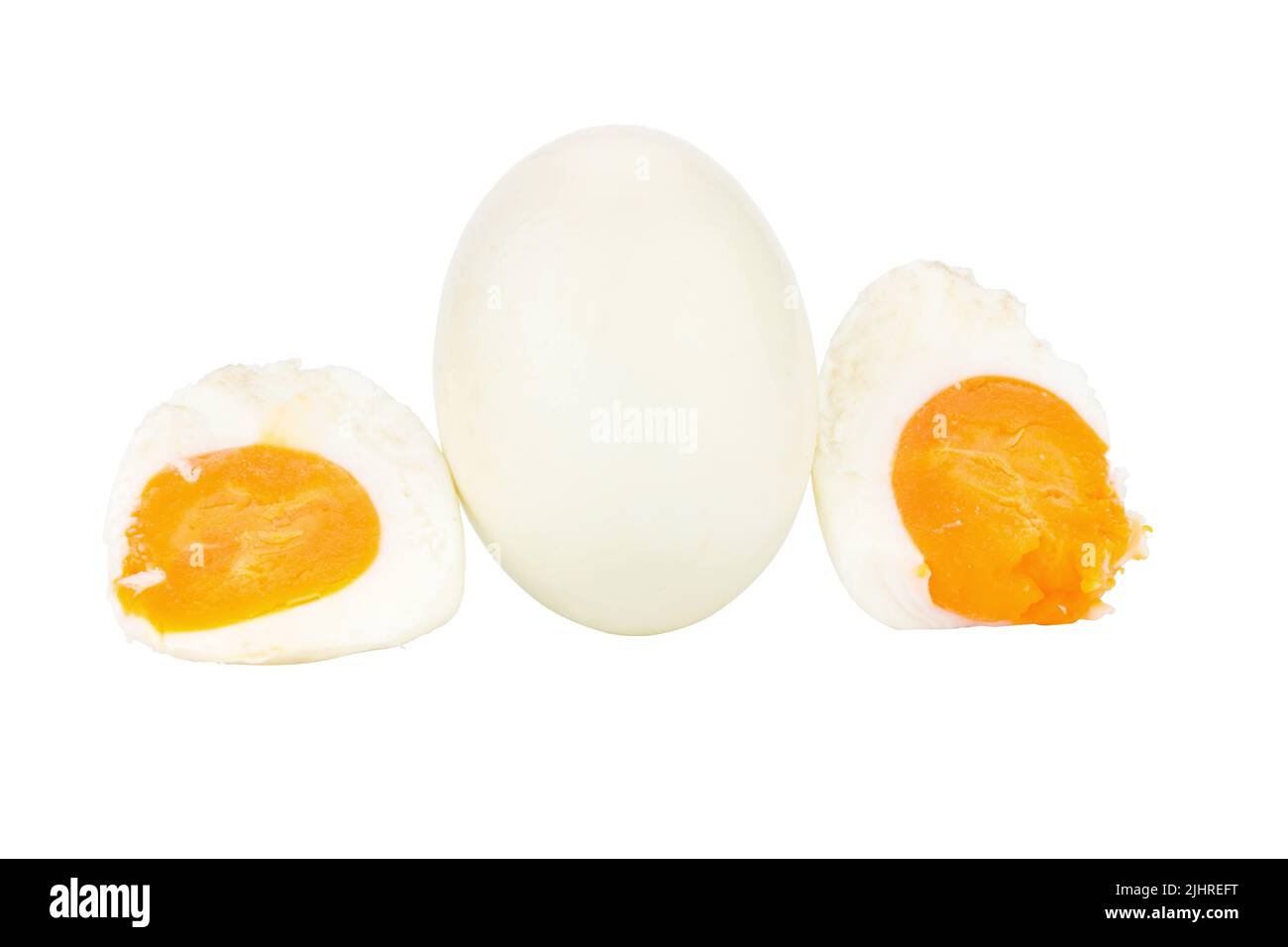 White egg. boiled egg.  isolated on white background. Stock Photo
