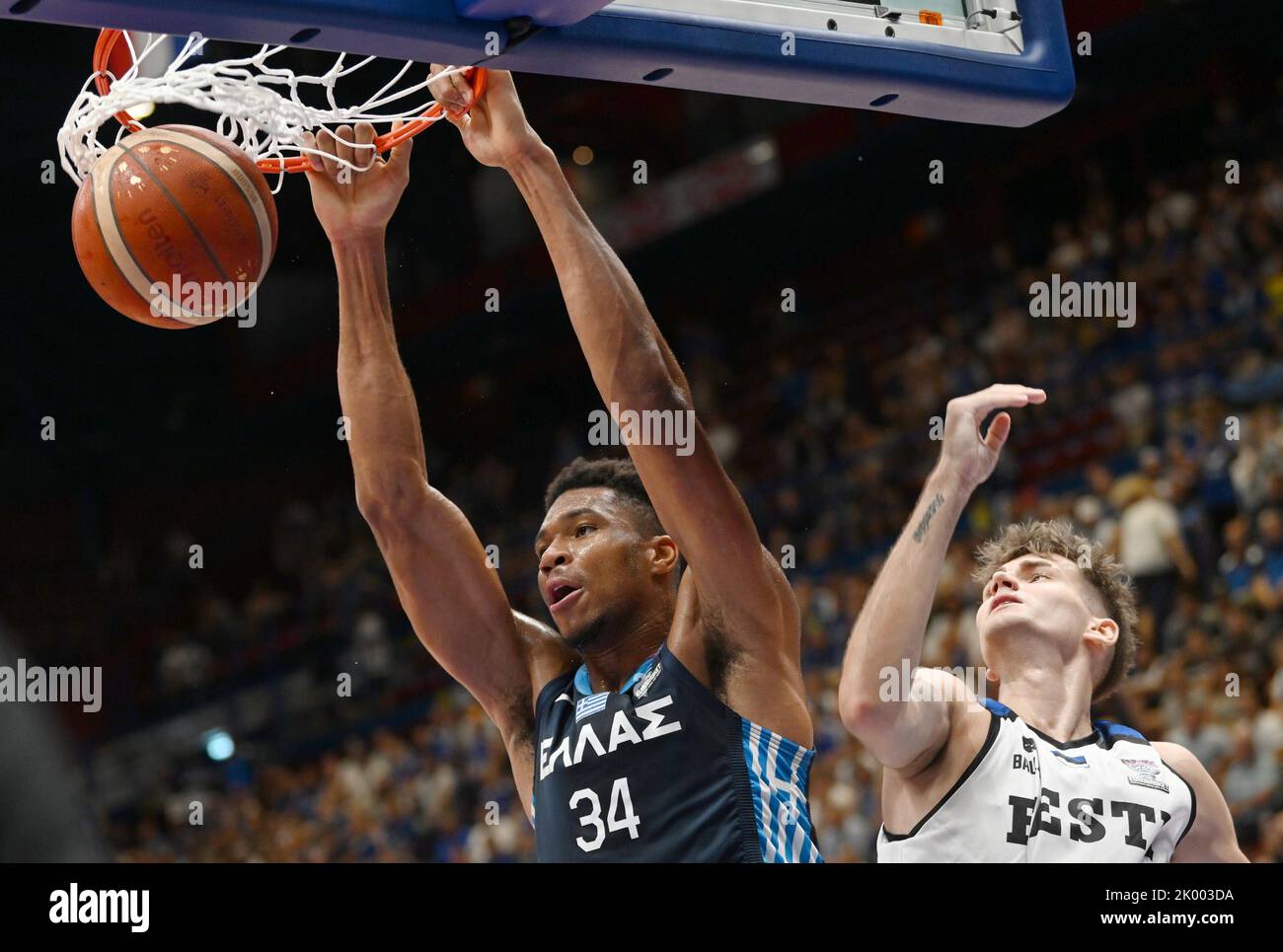 September 8, 2022, Milan, Italy Greeceâ€™s Giannis Antetokounmpo (L) a