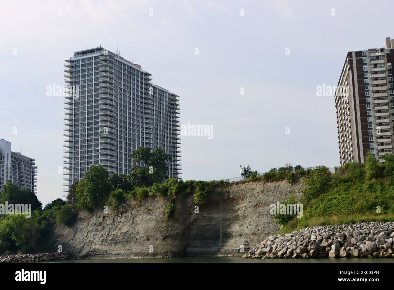 Highrise apartment buildings on the Gold Coast of Lakewood, Ohio. The