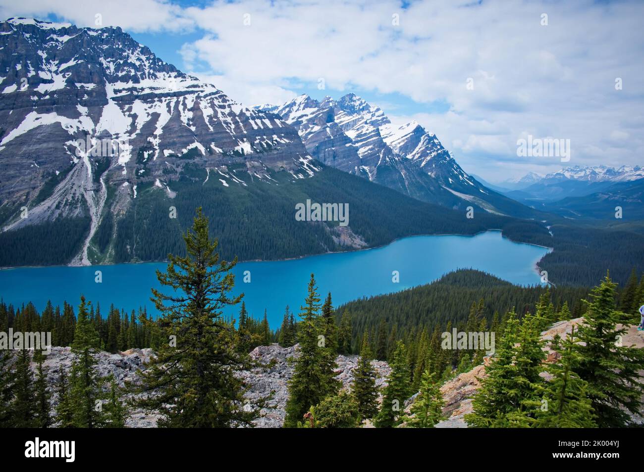 Scenic view of Peyto Lake in Alberta, Canada Stock Photo