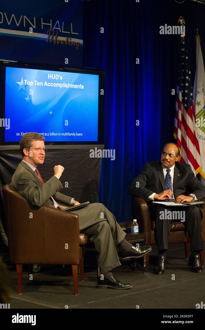Douglas Rice Hud Town Hall Meeting at HUD headquarters, led by Secretary Shaun Donovan ...