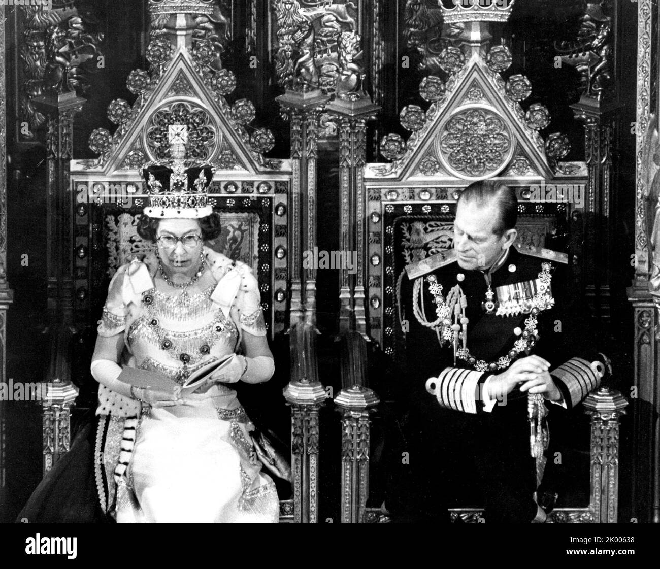 Nov. 1, 1978 - London, England, U.K. - QUEEN ELIZABETH II and PRINCE PHILIP opening a parliament session. (Credit Image: ¬ © Keystone Press Agency/ZUMA Press Wire) Stock Photo