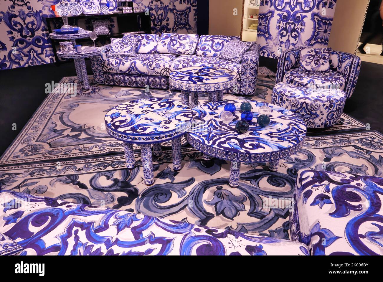 DOLCE GABBANA SOFA,BED AND COFFEE TABLES ON DISPLAY INSIDE THE FASHION