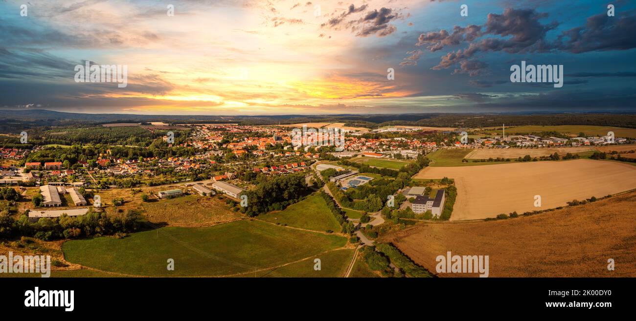 Harzgerode Luftbildaufnahme Harzgerode im Harz Stock Photo - Alamy