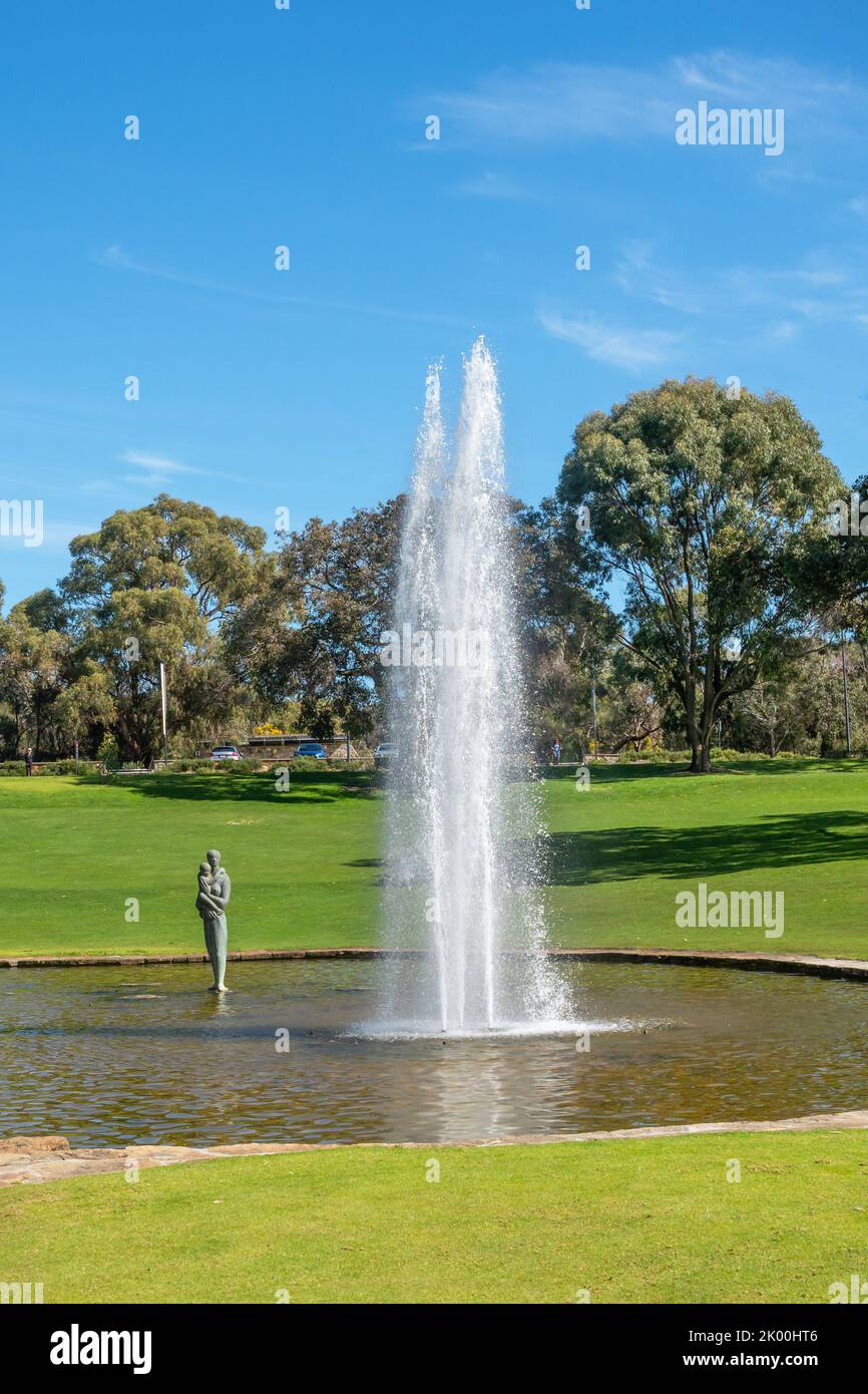 The Pioneer Women's Memorial Fountain is located in the Western Australian Botanic Garden in Kings Park in Perth, Western Australia. Stock Photo
