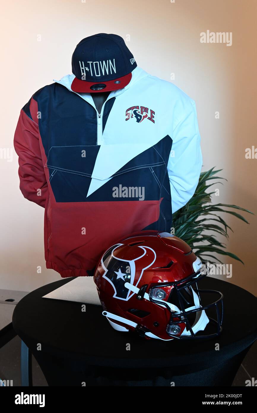 2022 H-TOWN fan gear on display after the Houston Texans NFL practice on September 07, 2022 at The Houston Methodist Training Center at NRG Stadium in Stock Photo