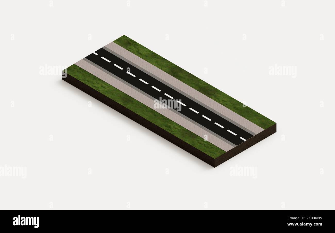 Realistic Asphalt road cross section diagram in 3d view Stock Photo - Alamy