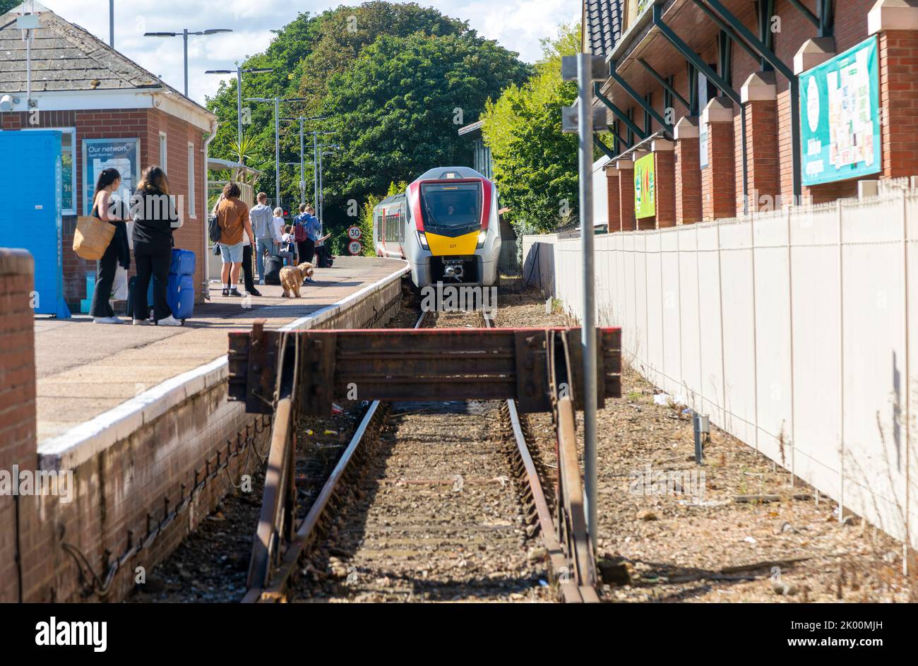 Abellio Greater Anglia Class 745 Train Arriving At Platform Of Railway