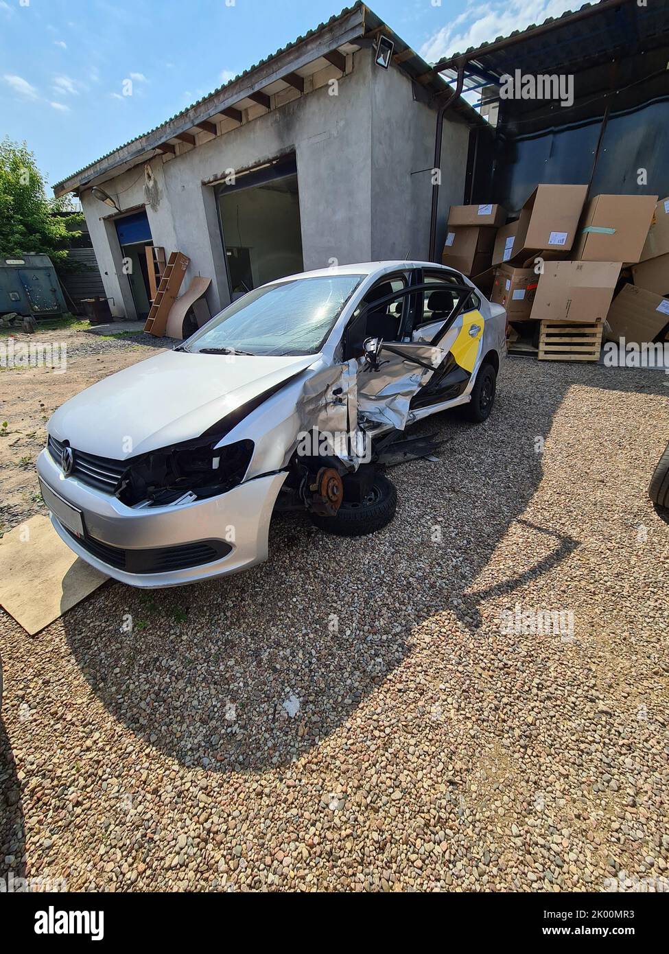 Tbilisi, July 26, 2022 Broken gray Volkswagen sedan taxi car Stock Photo Alamy