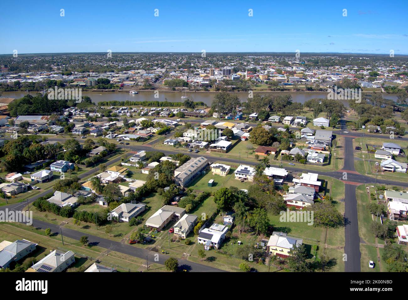 Aerial of North Bundaberg Queensland Australia Stock Photo