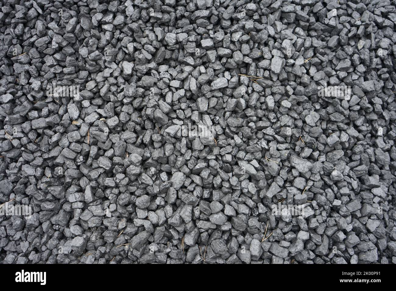 Coal depot - coal yard. Selling coal for home heating Stock Photo