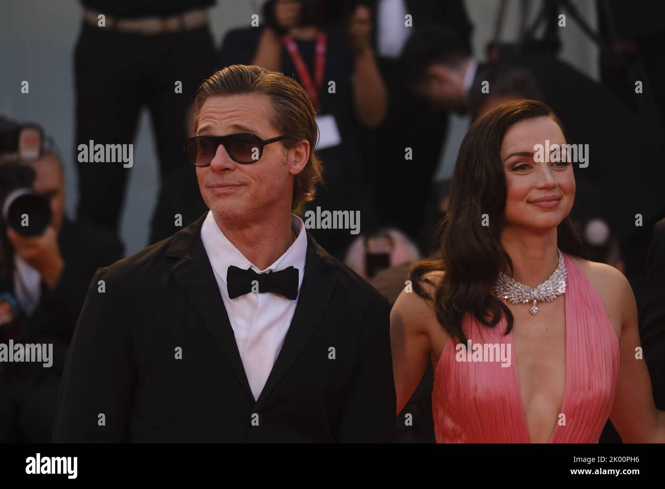 Actor Brad Pitt and actress Ana de Armas at 79th International Film Festival Stock Photo