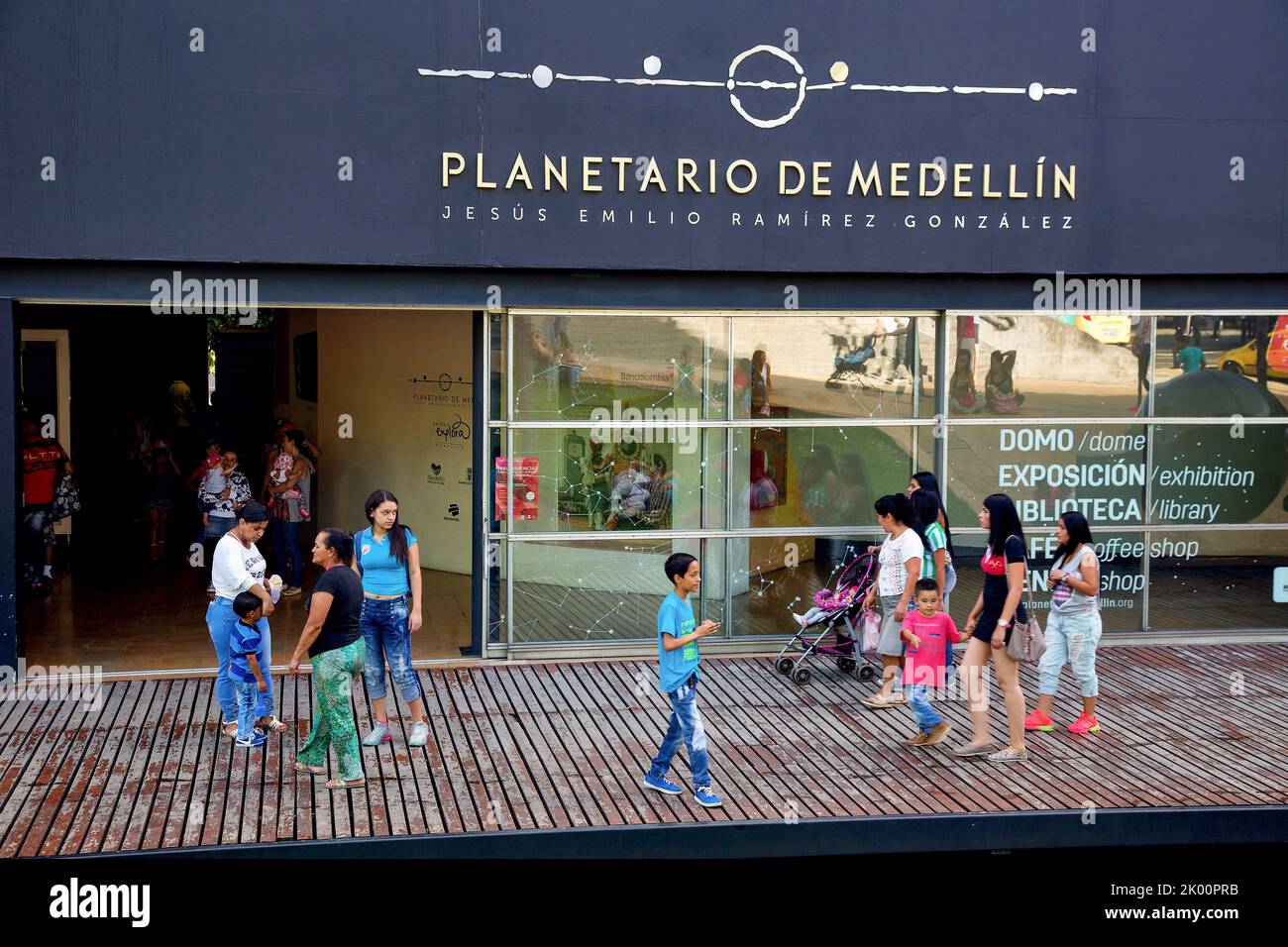 Colombia,Medellin,Planetario museum is near Universidad metro station where people can relax on the square next to Explora Parque with activities for Stock Photo