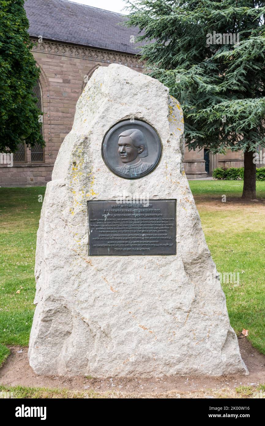 Memorial to Mary Mitchell Slessor in Dundee.  Details in Description. Stock Photo