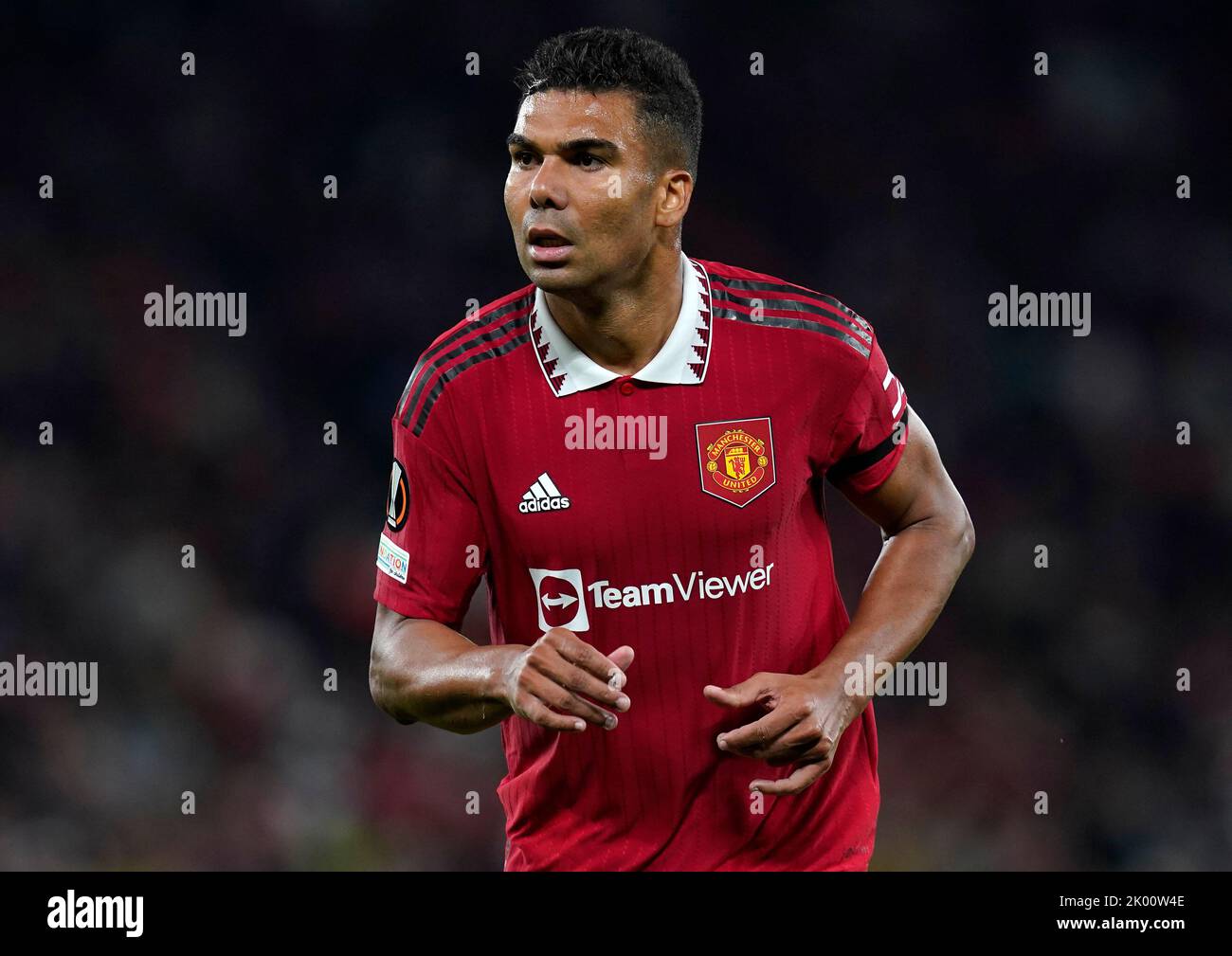 Manchester, England, 8th September 2022.   Casemiro of Manchester United during the UEFA Europa League match at Old Trafford, Manchester. Picture credit should read: Andrew Yates / Sportimage Stock Photo