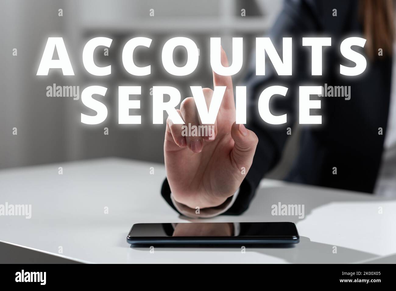 Text sign showing Accounts Serviceaccessing list of user profiles and ...