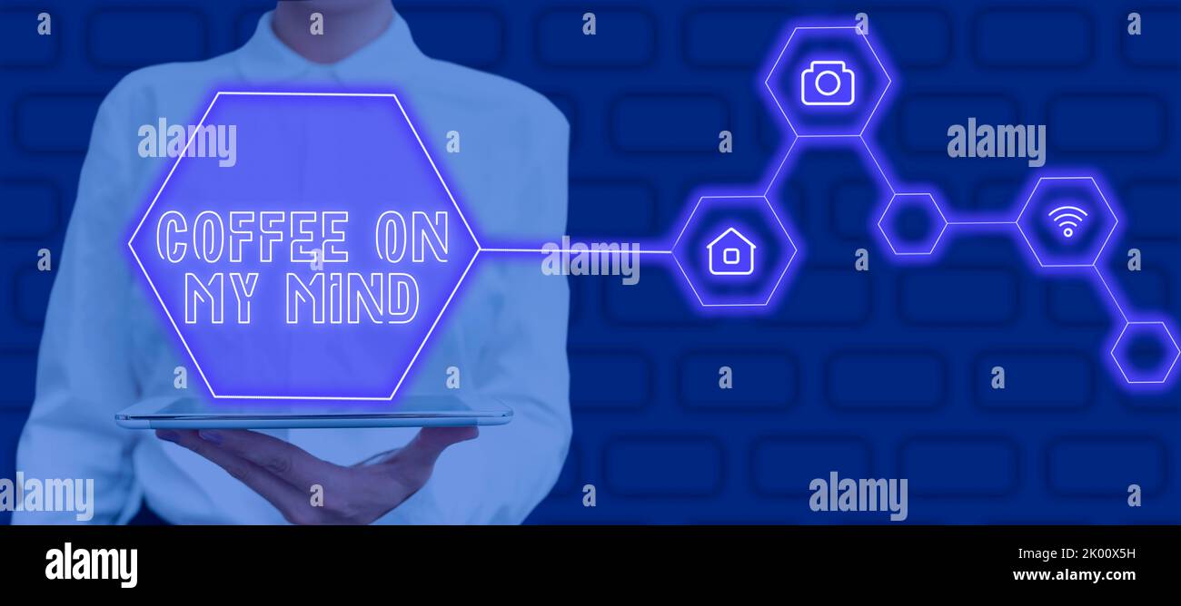 Conceptual caption Coffee On My MindAddiction to Coffee Starbucks