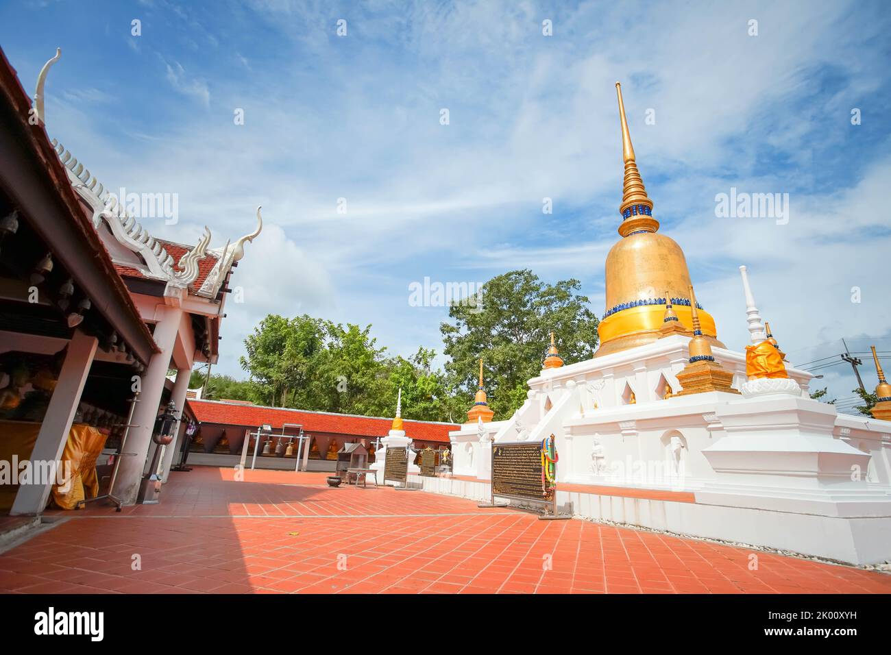 Phra That Sawi is one of travel destinations located in Wat Phra That Sawi Chumphon province, Thailand. Stock Photo
