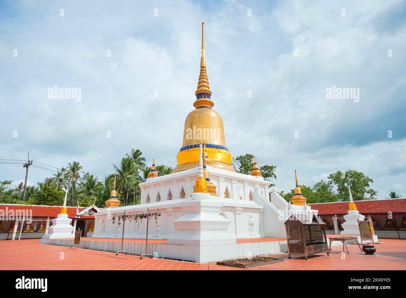 Phra That Sawi is one of travel destinations located in Wat Phra That Sawi Chumphon province, Thailand. Stock Photo