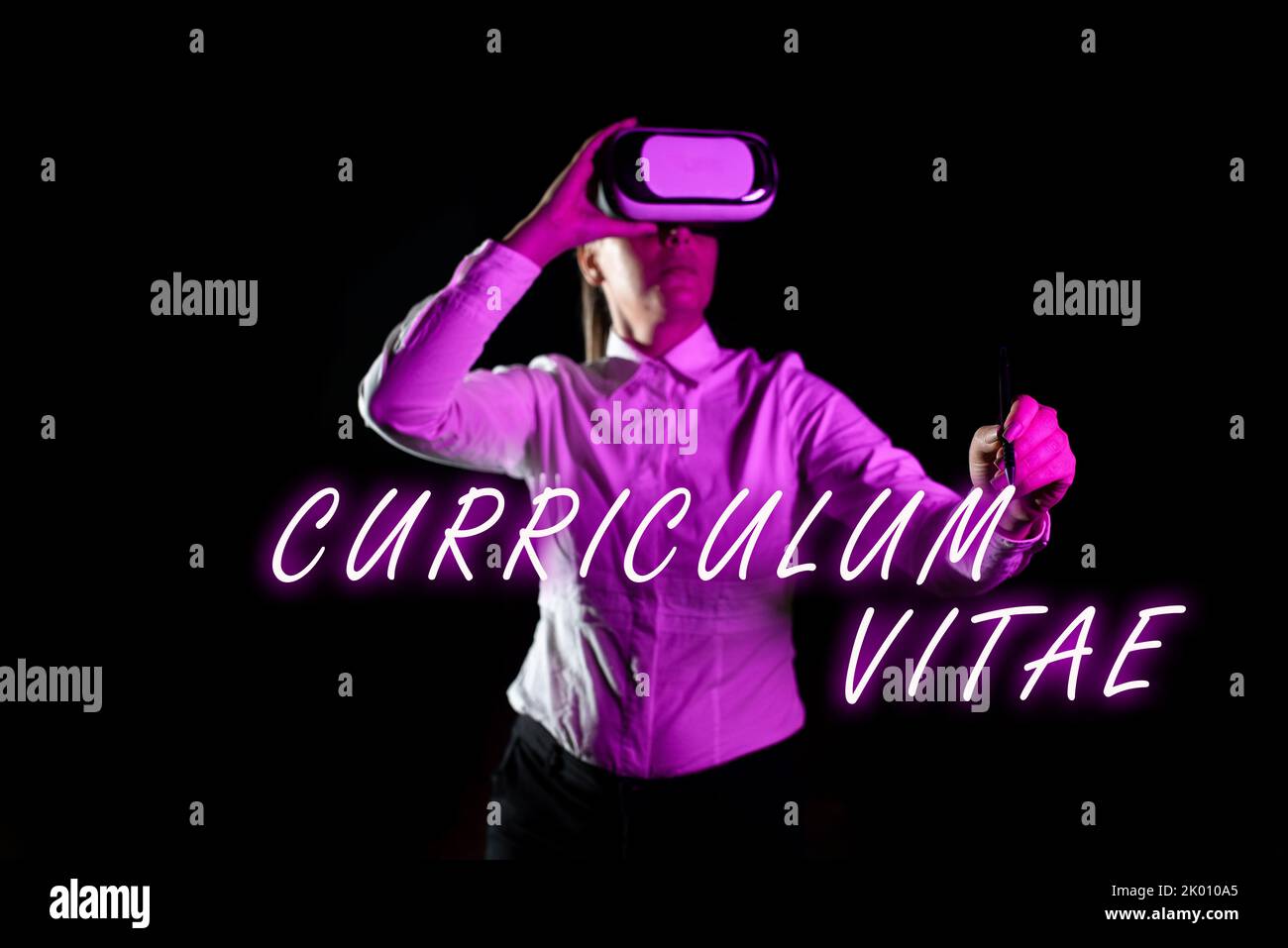 Text caption presenting Curriculum Vitaeoverview of person