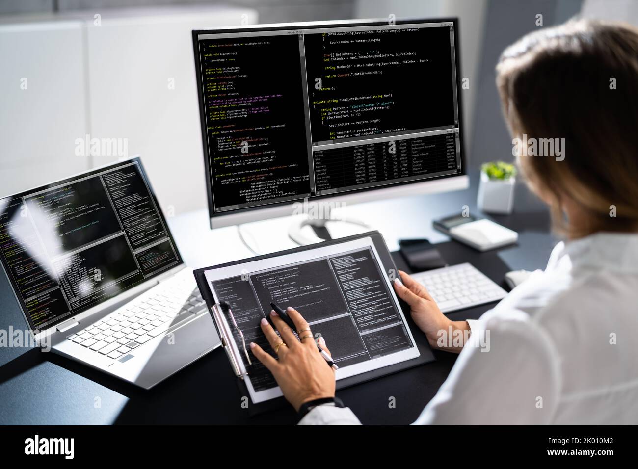 Web Developer Programming Software Code On Computer Stock Photo - Alamy