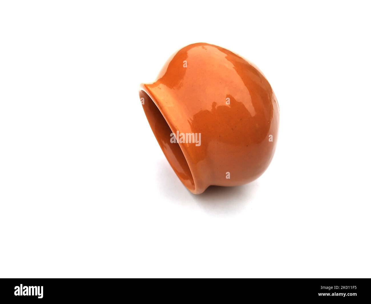 brown clay pot isolated on white background Stock Photo