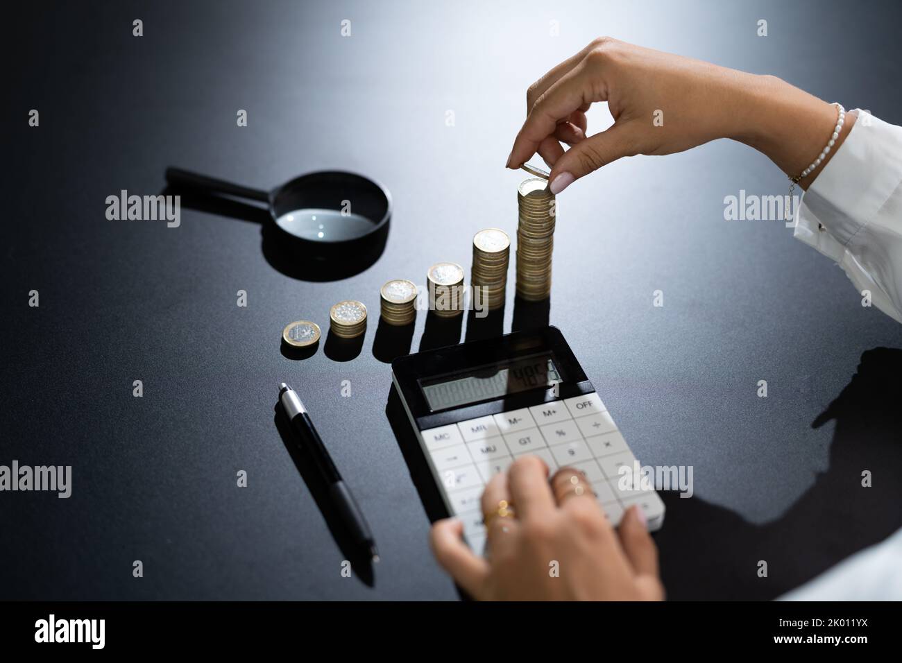 Income Tax Raise And Finance. Paying Insurance Money Stock Photo