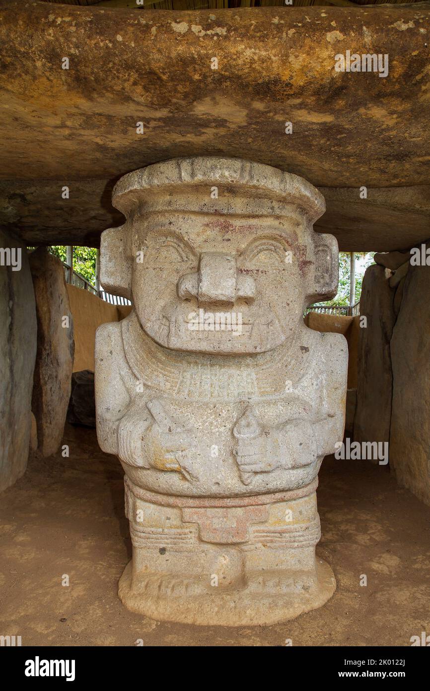 Colombia, Huila department, San Agustin region,  Parque Arqueologico Alto de los Idolos where indian leaders about 1000 yaers AC had their tombs on a Stock Photo