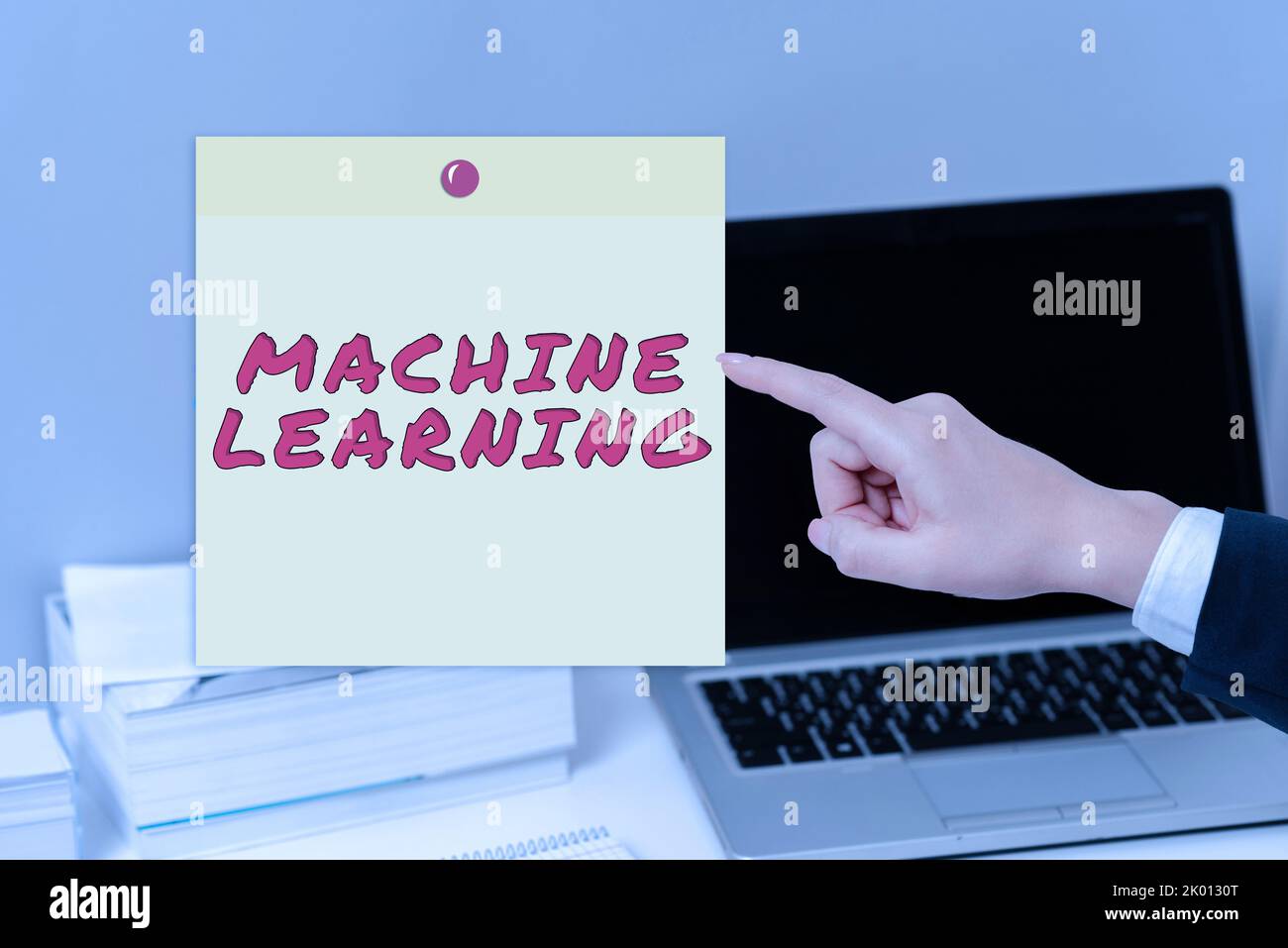 Hand writing sign Machine Learninggive computers the ability to be ...