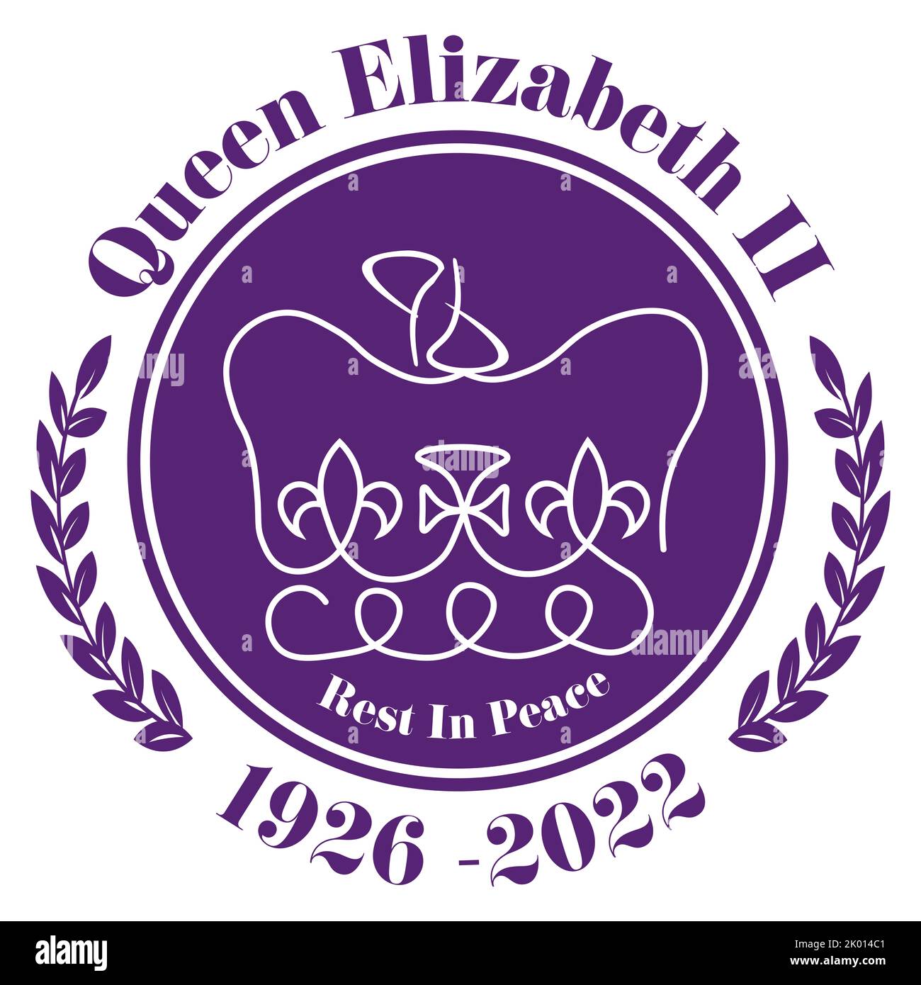 The Queens Death 2022 - Her Majesty The Queen dies aged 96 The British Monarch has served her country for 70 years. Stock Photo