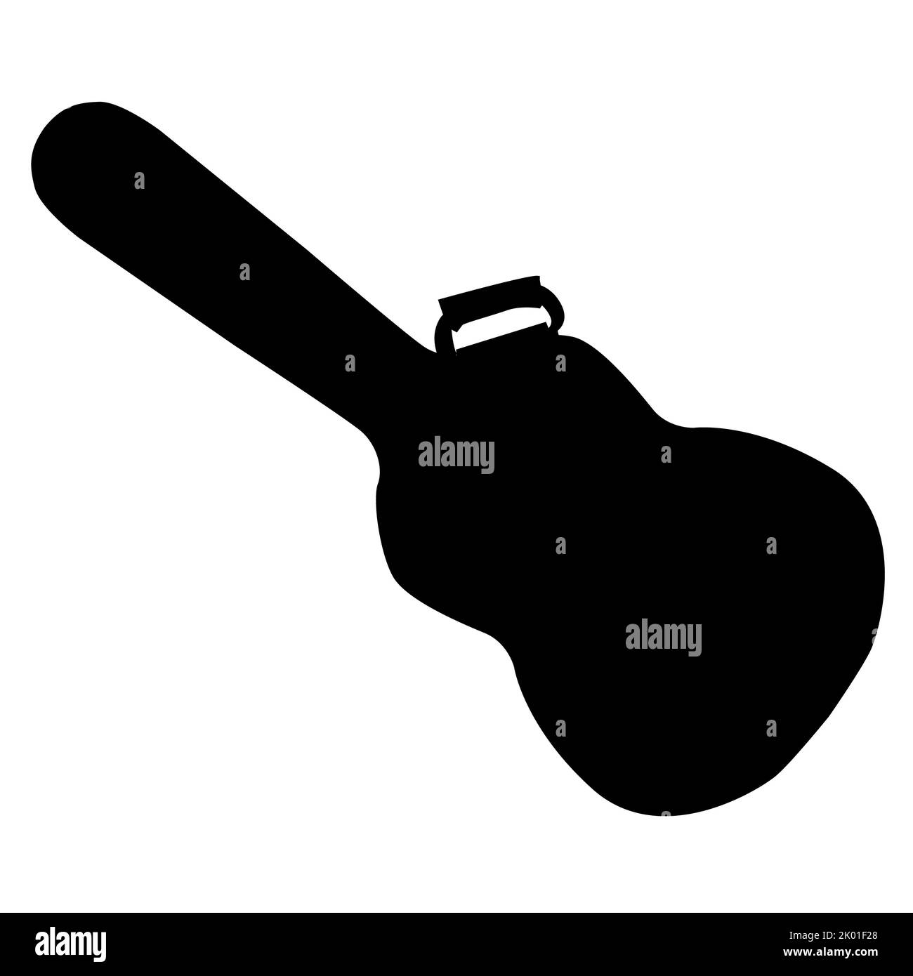 acoustic guitar case silhouette on a white background. guitar case sign