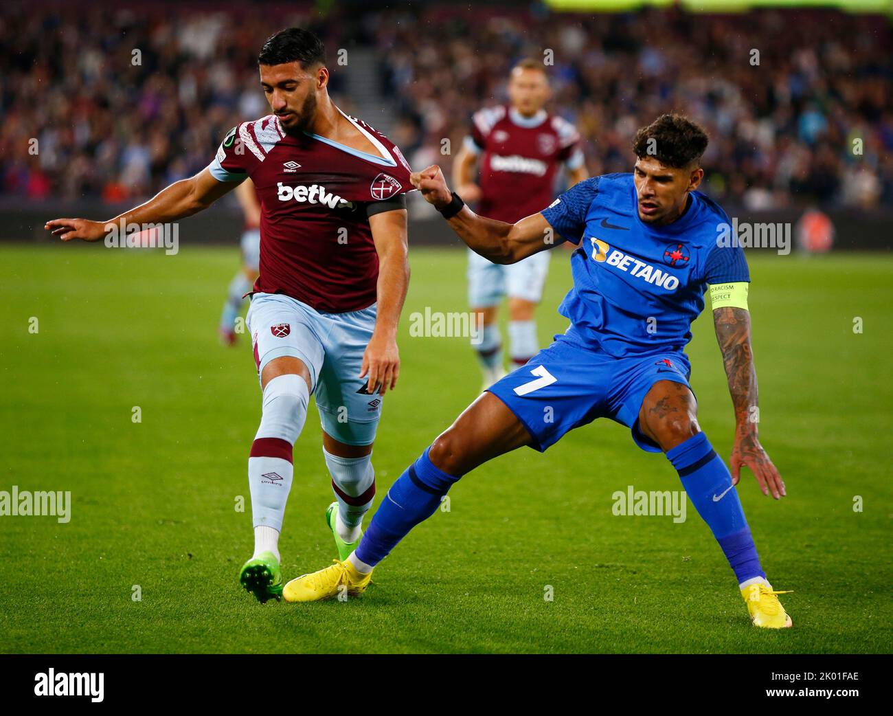 L-R West Ham United's Said Benrahma And Florinel Coman Of Fotbal Club ...