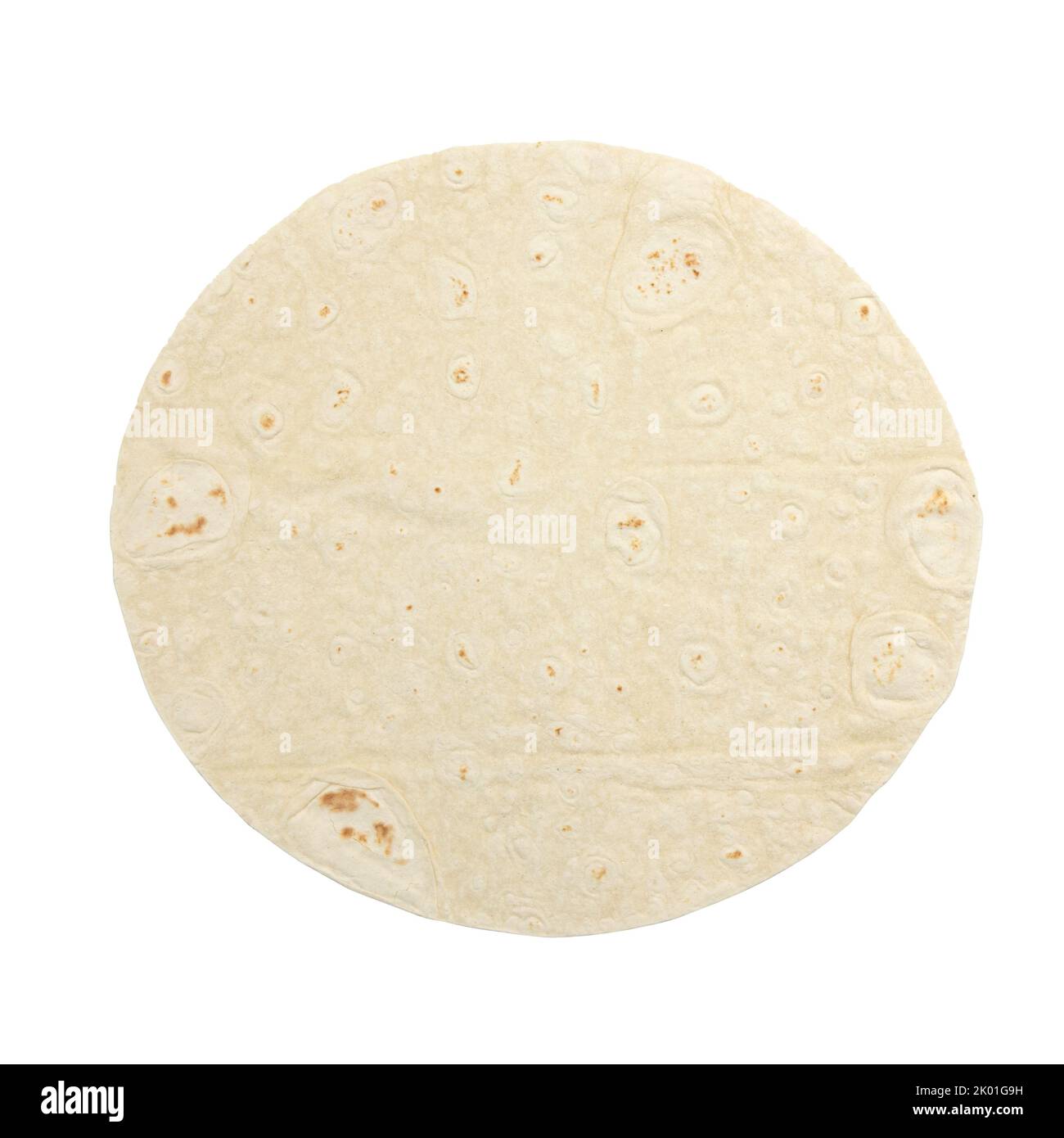 wheat round tortilla or pita lavash round flat bread from above